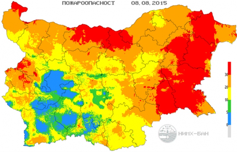 По-голямата част от Плевенска област е с червен код за опасност от пожари днес