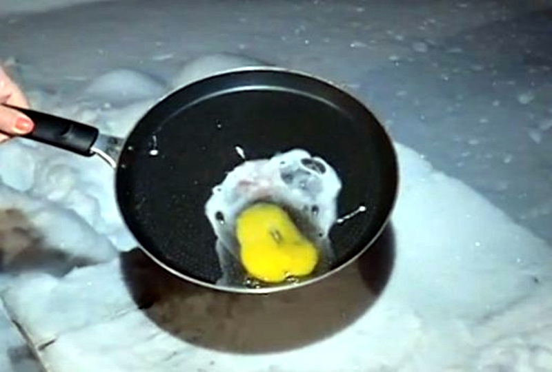 ТВ експеримент: В Кнежа счупено яйце замръзва за секунди при минус 21 градуса