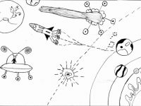 Рисунки на деца от Байкал политат в Космоса