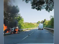 Верижна катастрофа и горяща кола на пътя Плевен-Ловеч